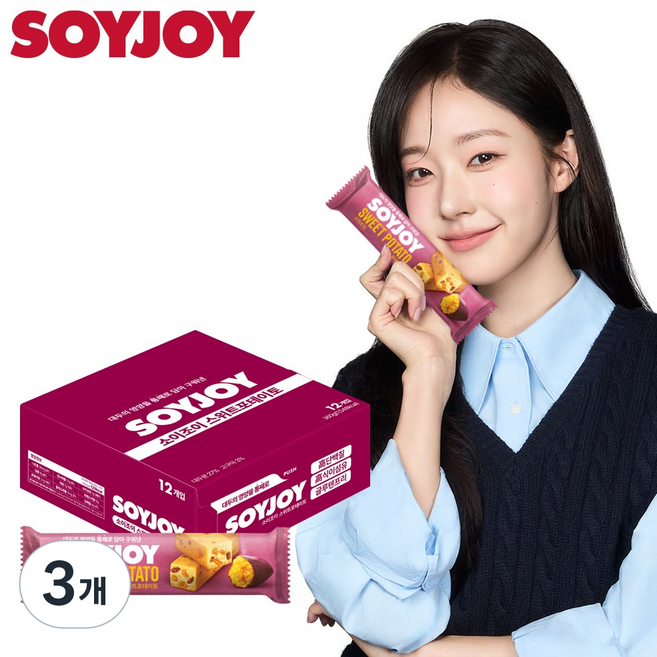소이조이 스위트포테이토 고단백질 고식이섬유 글루텐프리, 3개, 360g