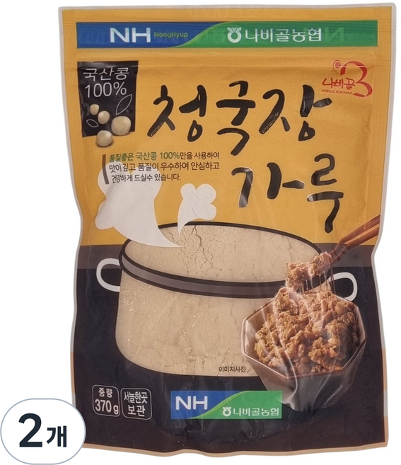 [농협] 함평 나비골농협 국산 청국장가루, 370g, 2개