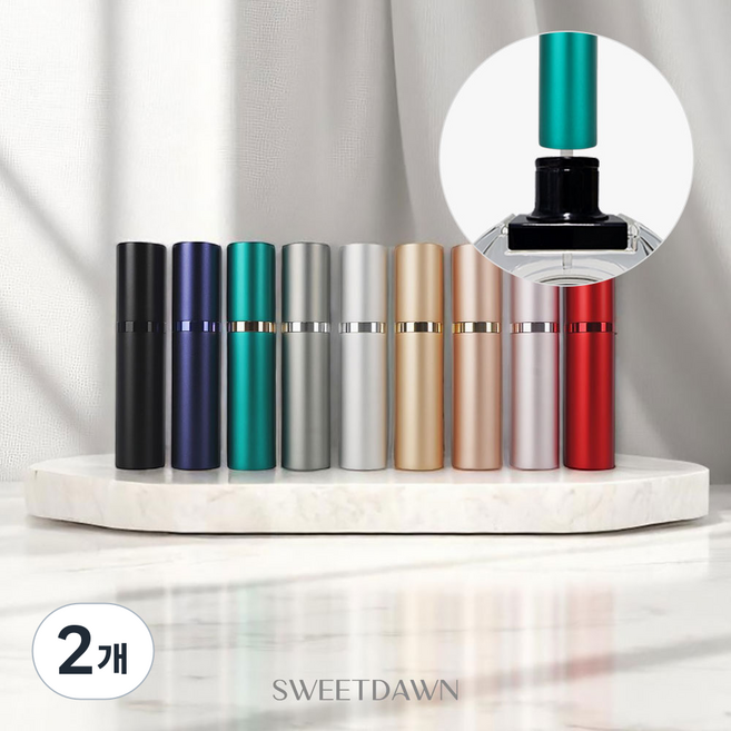 스윗던 뉴 스탠다드 펌핑식 충전 향수공병 5ml, 2개, 블랙
