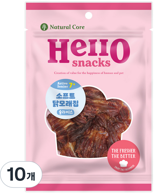 네츄럴코어 헬로져키 소프트, 닭모래집, 30g, 10개