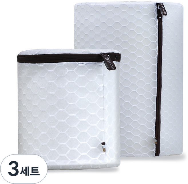 문스앤 항균 무형광 벌집 세탁망 브래지어용 속옷용 2종세트, 속옷용2종_브라운, 3세트