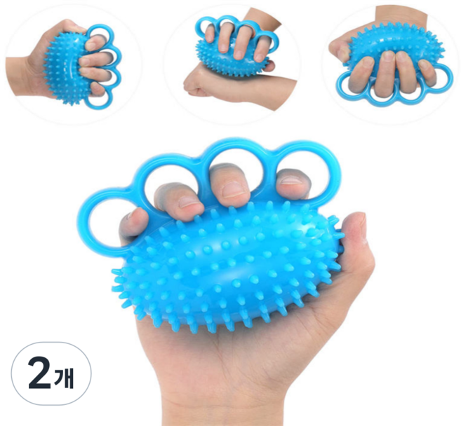 에폭슨 손바닥 마사지볼 스파이키볼 트레이너, 2개, 블루