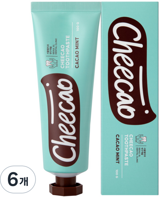 치카오 치과 개발 불소1000PPM 우리 아이 함께 쓰는 안매운 충치 예방 치약, 6개, 100g