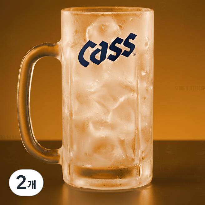 카스 맥주잔 500CC 생맥주잔 얼음맥주컵 업소용 호프집 냉동, 2개