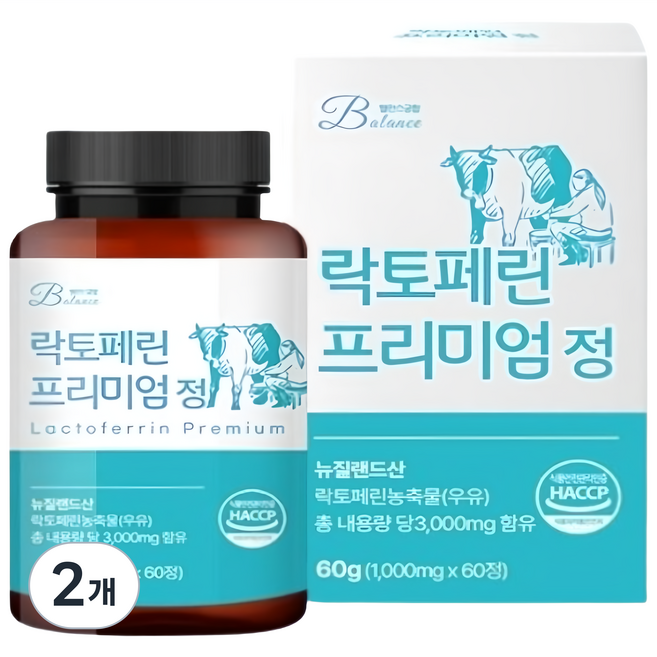 밸런스궁합 락토페린 프리미엄 정 3000mg 60정, 2개