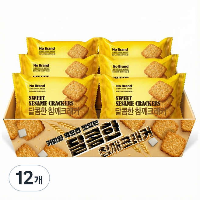 스낵큐 노브랜드 과자, 12개, 달콤한 참깨크래커