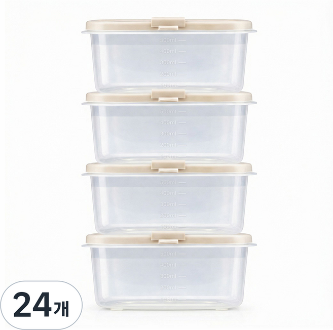 DAMDA 담다톡 전자레인지 보관용기 냉동밥, 24개, 직사각2호(600ml)