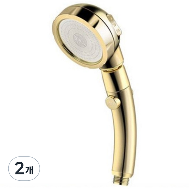 마벨인홈 파워수압 3단기능 절수 샤워기 헤드, 2개, 골드