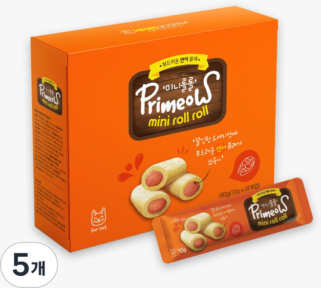 CY요셉트레이딩 고양이 프리미요 미니롤롤 소세지 퓨레 10g x 18p, 연어, 180g, 5개