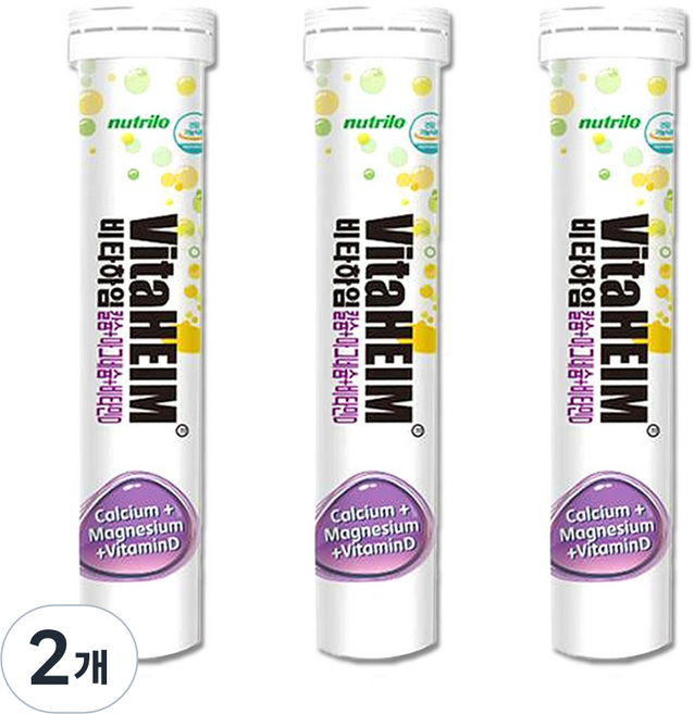 비타하임 발포 비타민 칼슘+마그네슘+비타민D, 45정, 2개