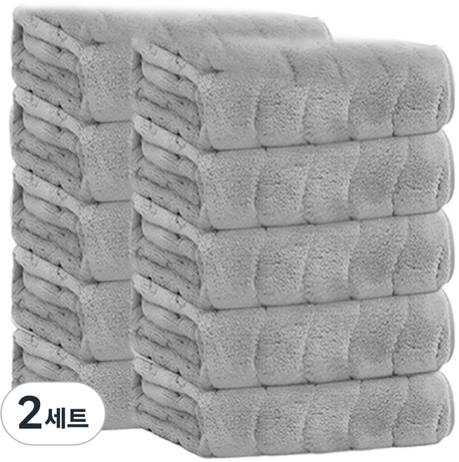 Ahomeone 호텔수건 극세사 수건 먼지 없는 수건 5P 프리미엄 극세사 타올, 그레이, 2세트