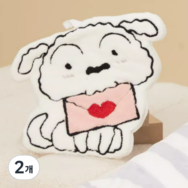 래미리아 주방 아이템 짱구와 흰둥이 고리 손수건, 2개