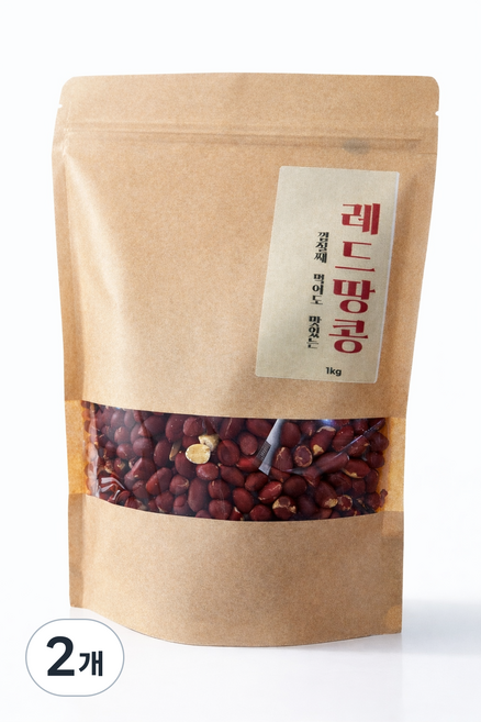나나컴퍼니 볶음땅콩 껍질째먹어도맛있는 레드땅콩, 2개, 1kg
