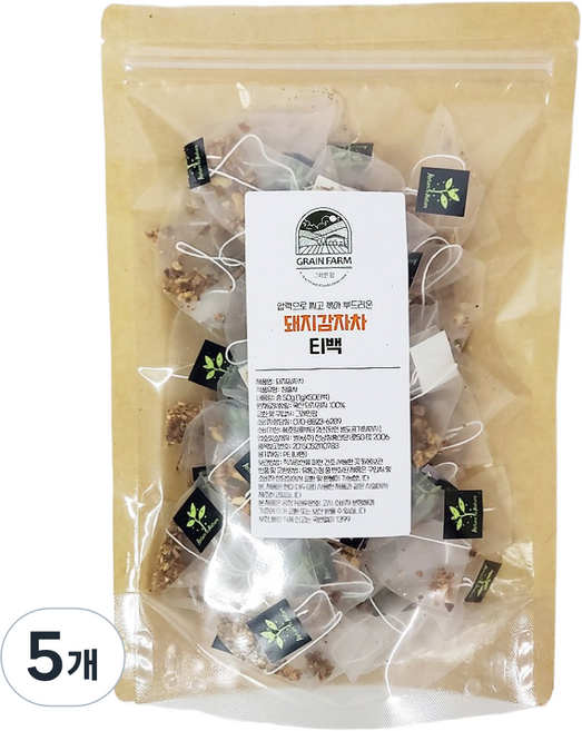 그레인팜 국산 돼지감자차티백 압력으로 찌고 볶은 돼지감자차100%, 5개, 50개입, 1g