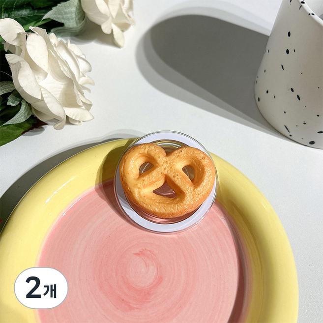 초이컴 버터쿠키 오레오 맥세이프 스마트톡 자석스티커 포함 스마트폰 거치대 홀더, 4.프레즐, 2개