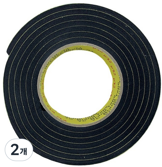 EVA 단면 흑색 스펀지테이프 폭10mmx두께5mm길이2M, 2개