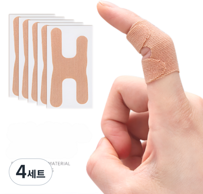 크램조 손가락 관절 압박 보호대 손마디 탄력 스포츠 테이핑 밴드, 스킨, 4세트