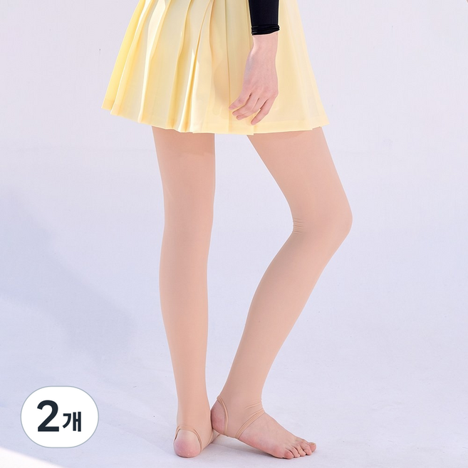 베일리화이트 골프스타킹 자외선차단 몸매 보정 타이즈 40D, 내추럴스킨, 2개