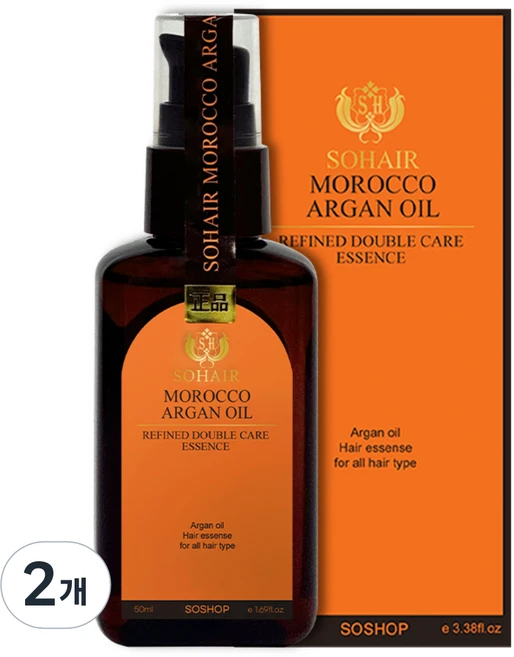NEW오렌지에디션 쏘헤어 모로코 아르간오일 리파인드 더블케어 에센스, 50ml, 2개 - 쿠팡