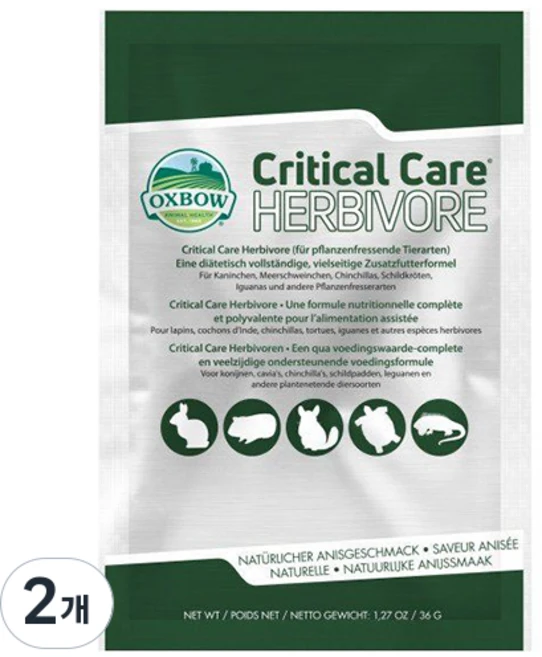 옥스보우 크리티컬 케어 소동물 영양 회복, 2개, 36g - 쿠팡