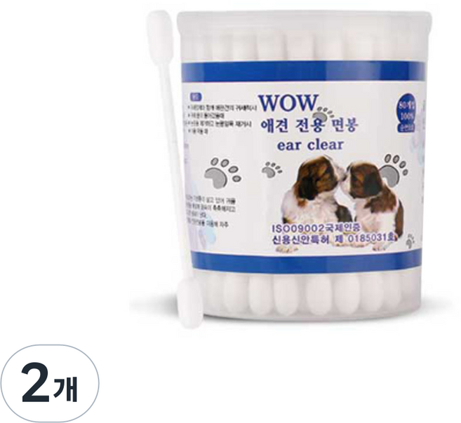 용마산업 와우 귀세척 면봉, 80개입, 2개