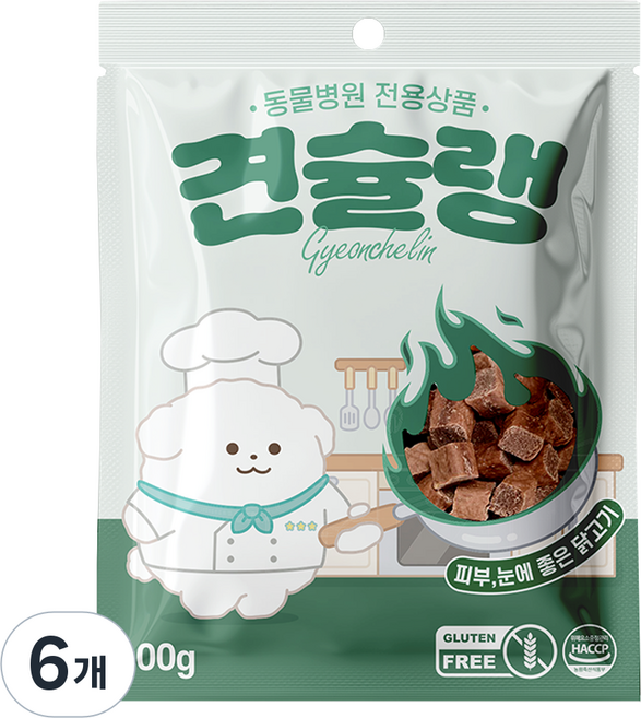 견슐랭 강아지 동물병원 기능성 간식, 닭고기, 100g, 6개