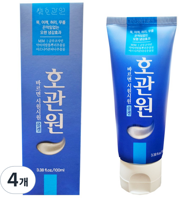 호관원 바르면 시원시원 쿨겔 100ml, 4개