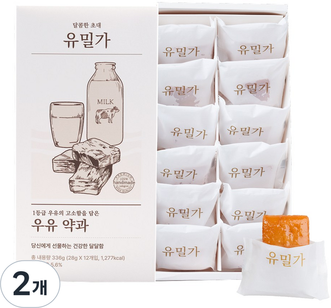 유밀가 수제 우유 약과 12개입, 360g, 2개