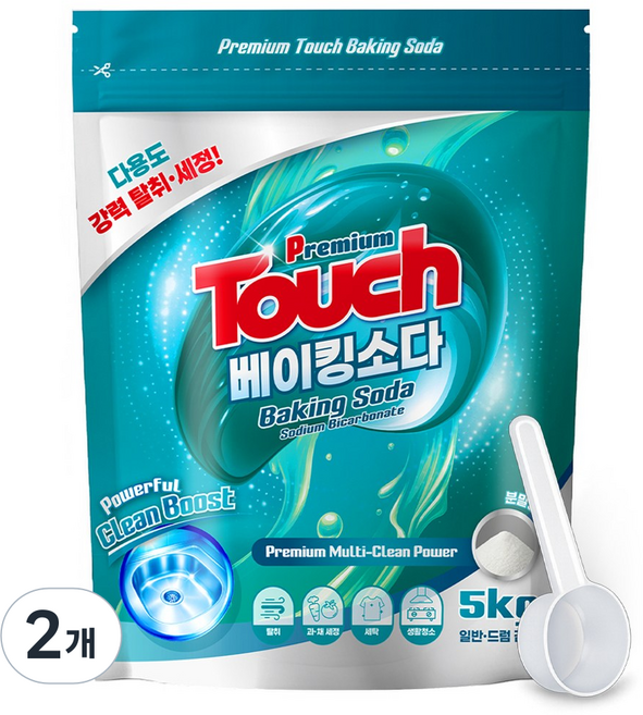 터치 베이킹소다 다용도 천연세제 세탁세제, 5kg, 2개