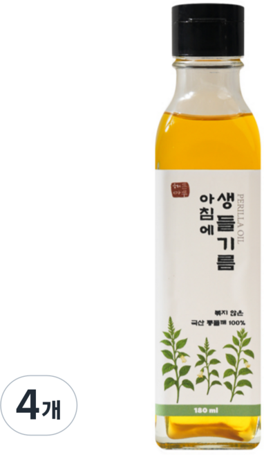 해든마루 볶지않은 국산 생들기름, 4개, 180ml