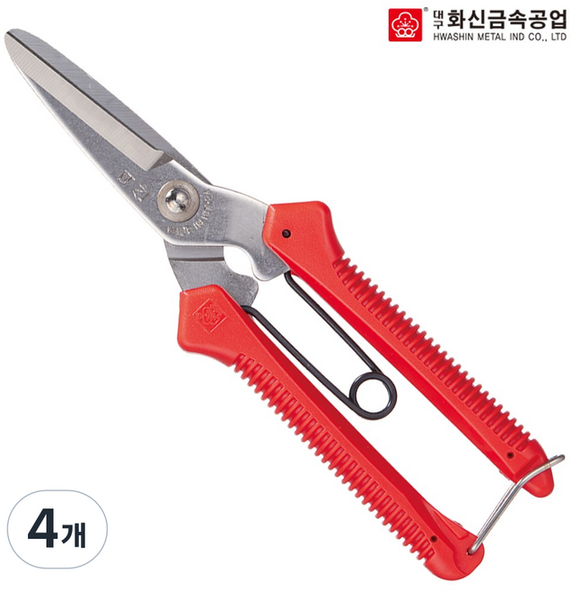 화신공업 다목적 가위 P-300 색상랜덤발송, 4개