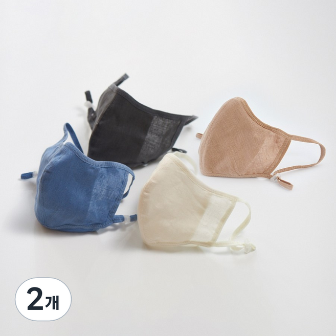 예고은 국산 천연 항균 아이디어 다회용 위생 삼베 마스크 (4가지 색상), 2개