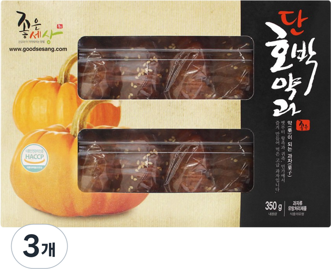 좋은세상 단호박약과, 350g, 3개