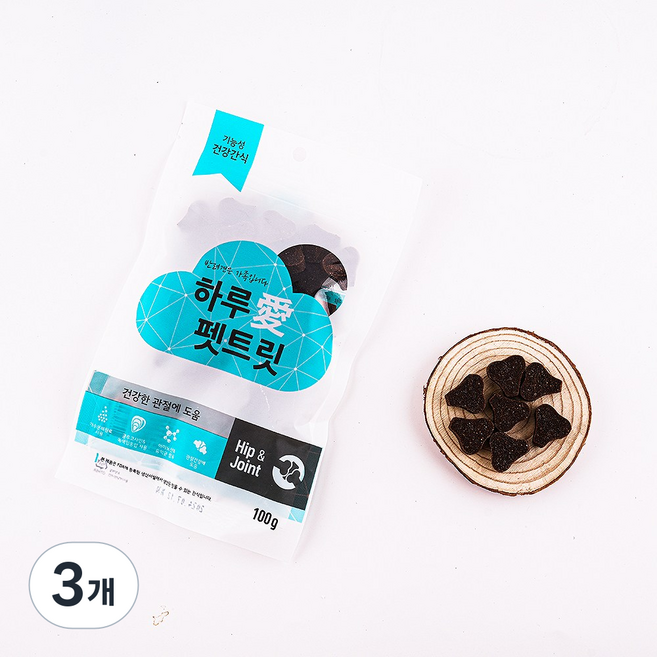 하루애 펫트릿 관절 눈 피부 데일리케어 영양제 3종, 100g, 3개