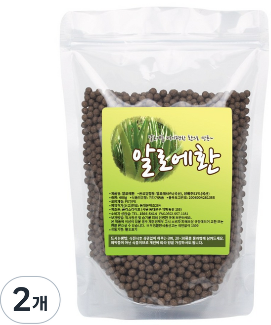 산들약초 국내산 알로에환, 400g, 2개