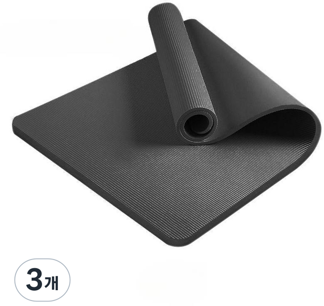 선호그룹 고릴라매트 발포 에어 요가 방염 운동 발 캠핑 고무 휴대용 매트 돗자리 방열시트 접이식방석 홈트 홈짐, 블랙, 3개