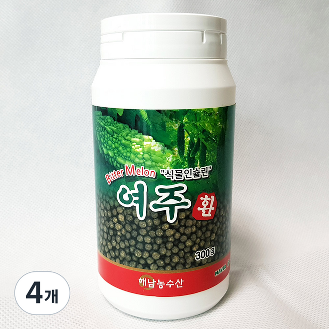 해남농수산 국산 무농약 인증 원료 100% 여주환, 300g, 4개