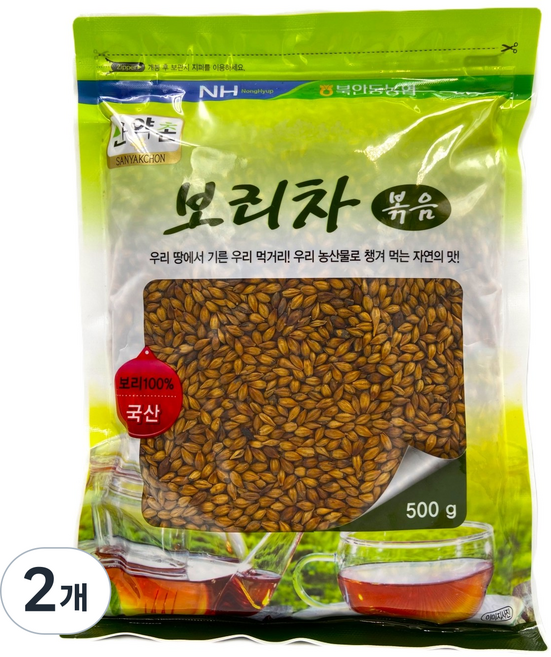 [농협] 북안동농협 국산 보리로 만들어 구수한 산약촌 볶은 보리차, 2개, 1개입, 500g