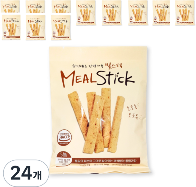 밀스틱 발아통밀과자, 70g, 24개