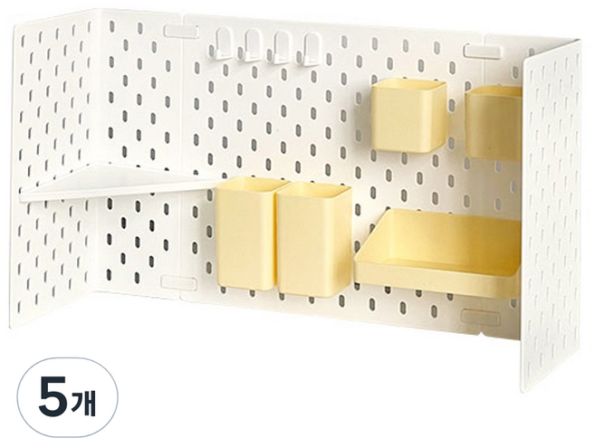 트바웃 책상 타공판 파티션 DIY 테이블 정리 TABUSY25S1010FR, 화이트, 5개
