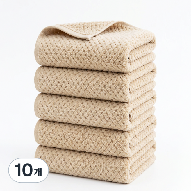 Ahomeone 호텔수건 먼지없고 흡수력 졸은 두꺼운 고급 수건, .카키/, 10개