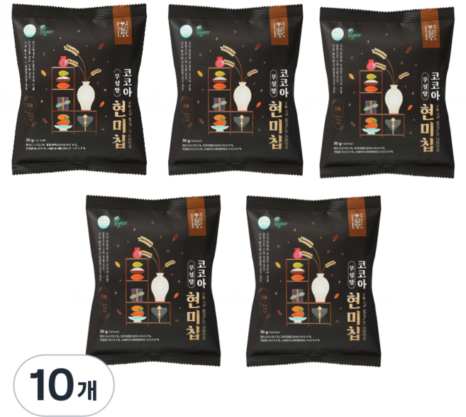 풍심당 열풍칩 무설탕 코코아 현미칩 쌀과자 저당 과자 건강간식 회사 간식, 30g, 10개