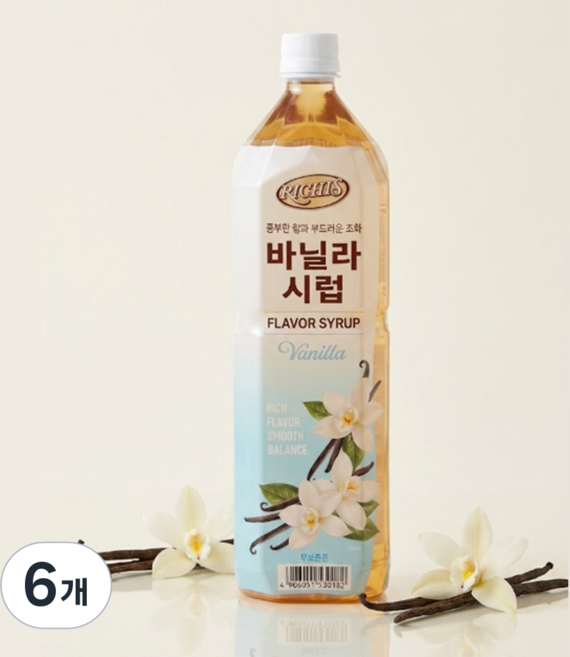 리치스 바닐라시럽, 6개, 1.5L