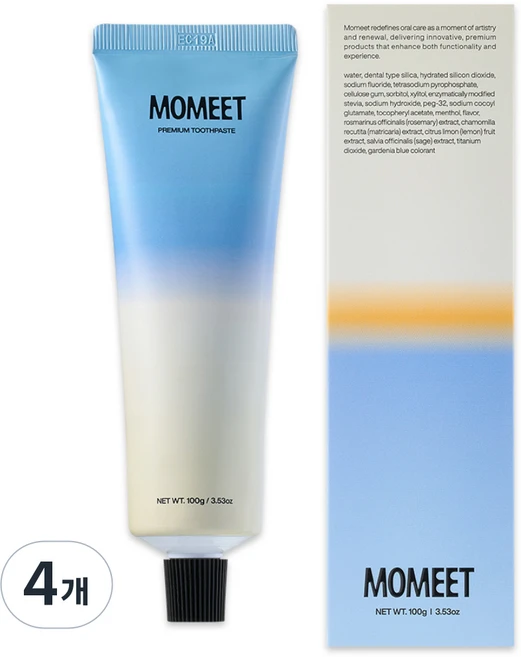 모밋 충치 예방 치약 유기농 천연 계면활성제 온가족용, 100g, 4개 - 쿠팡
