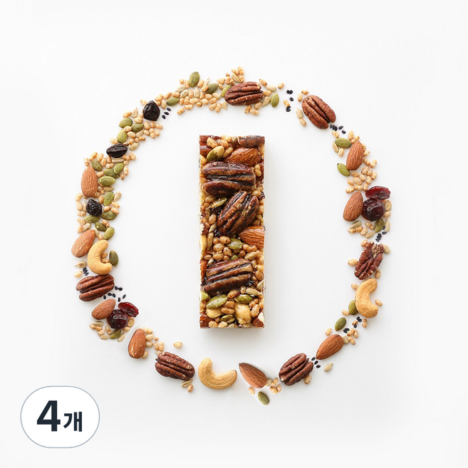 러블리강정 [ 프리미엄 견과바 ] 9가지 견과류 듬뿍 식사대용식 다이어트 간식, 4개, 400g