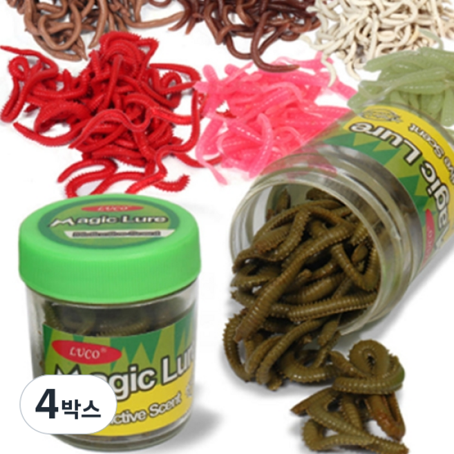 매직 루어 / 갯지렁이 GREEN / 2병 한 세트 / 원투낚시 / 볼락 웜 풀치 아징 고등어 낚시 각종 미끼 대용 / 어린이 여성 미끼 / 청 갯지렁이 청개비 웜, 4박스, 30g, 0.2 갯지렁이 그린 (플로팅 16마리)
