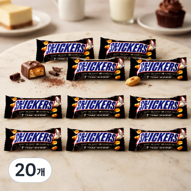 스니커즈 펀사이즈 초코바, 20g, 20개
