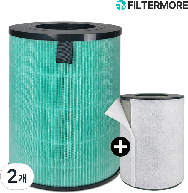 필터모아 발뮤다 에어엔진 공기청정기 호환 필터 +보조필터 세트, 2개, 고급형+보조필터