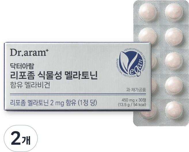 닥터아람 리포좀 식물성 멜라토닌 함유 멜라비건, 13.5g, 2개