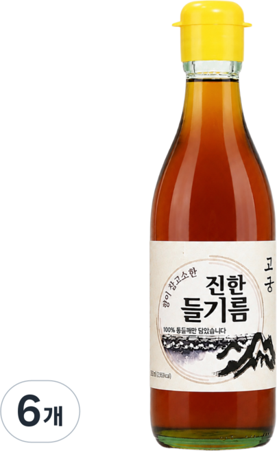 고궁전통압착 100% 통들깨 들기름350ml, 6개, 350ml